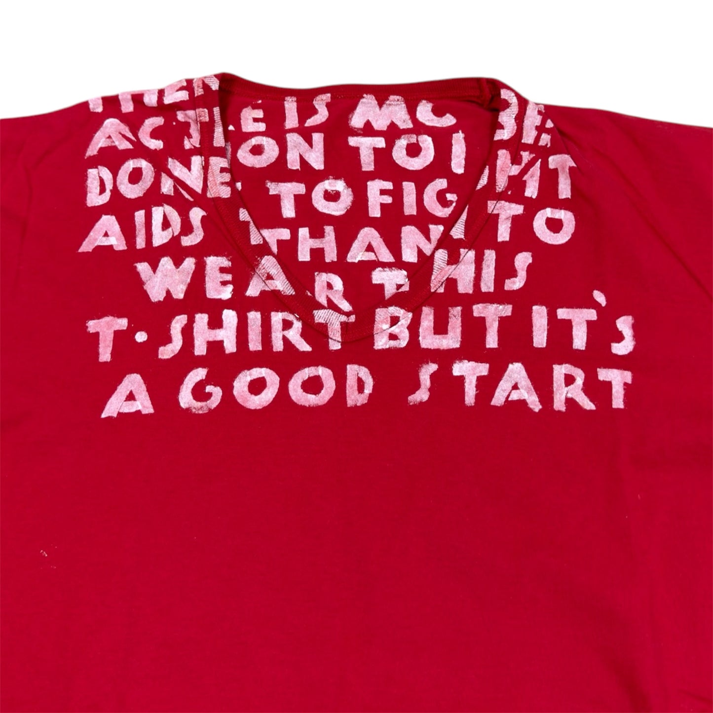 Maison Martin Margiela V-Neck T-Shirt Red
