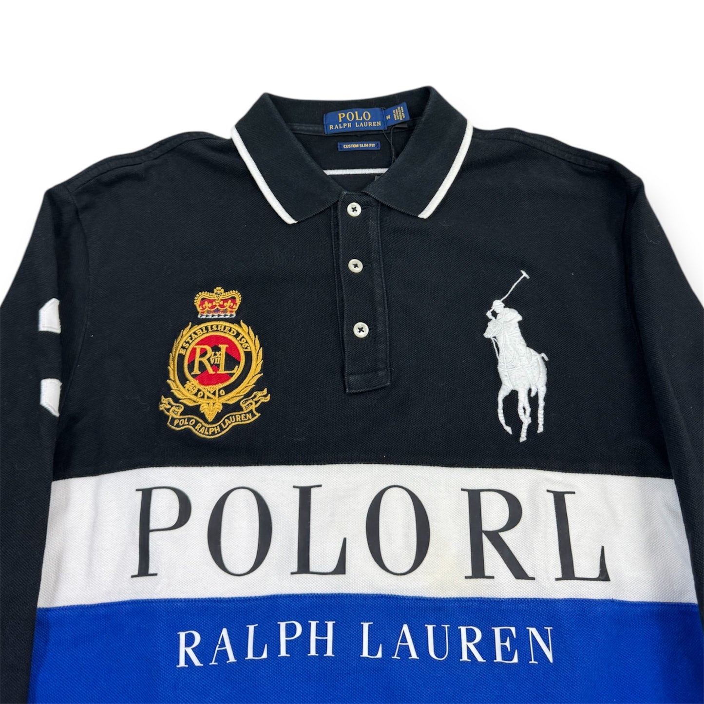 Ralph Lauren Big Pony Longsleeve Black/White/Blue