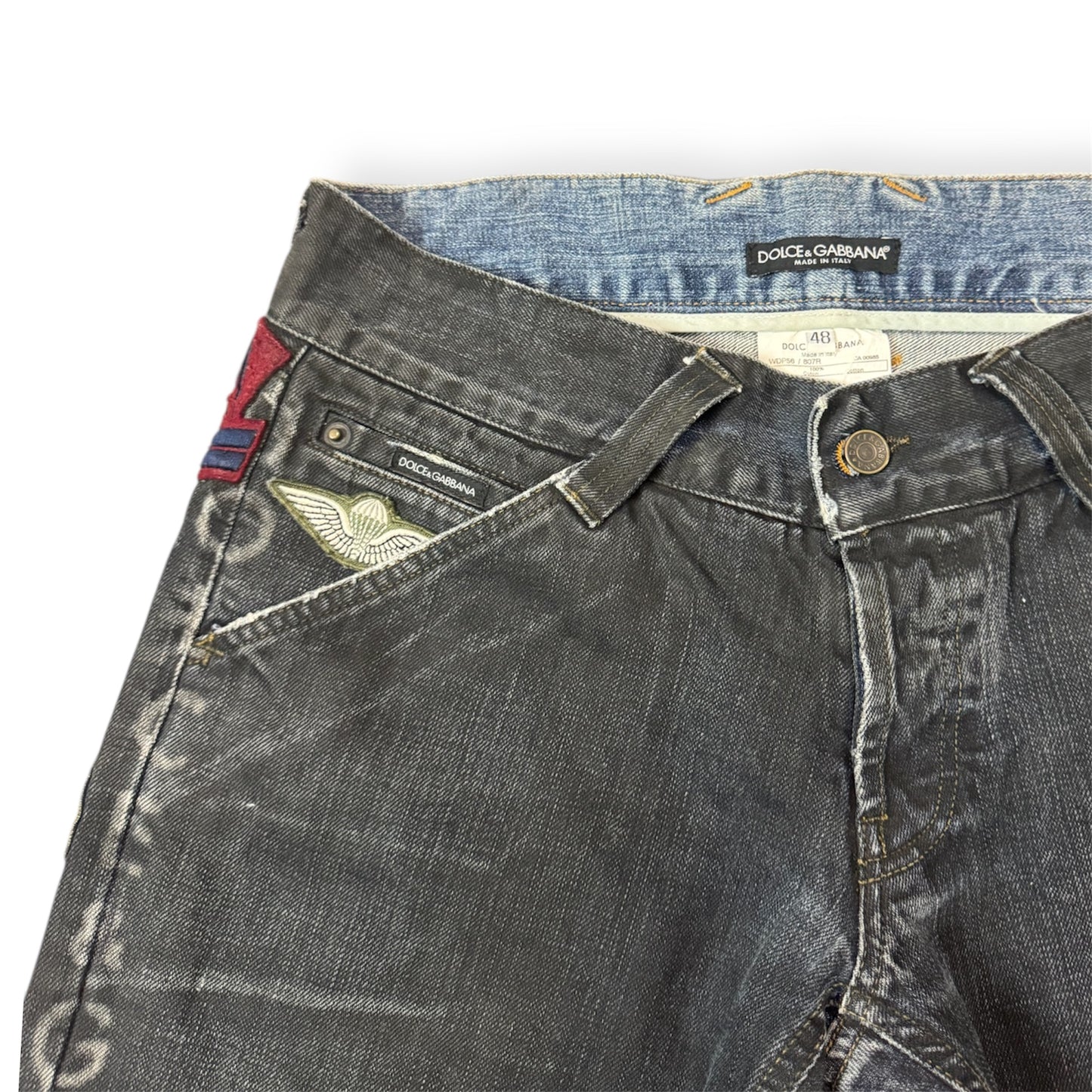 Dolce&Gabbana Flared Army Patches Jeans