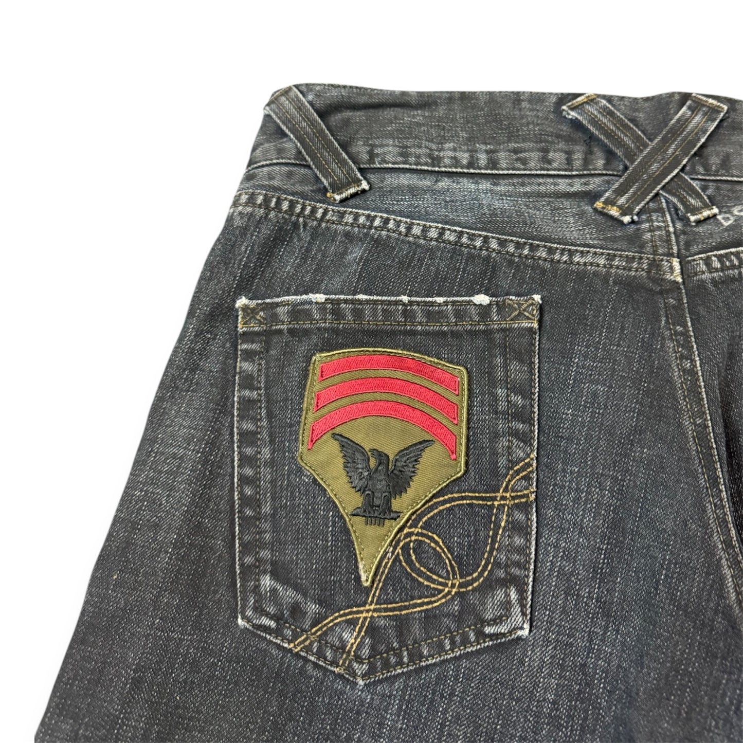 Dolce&Gabbana Flared Army Patches Jeans