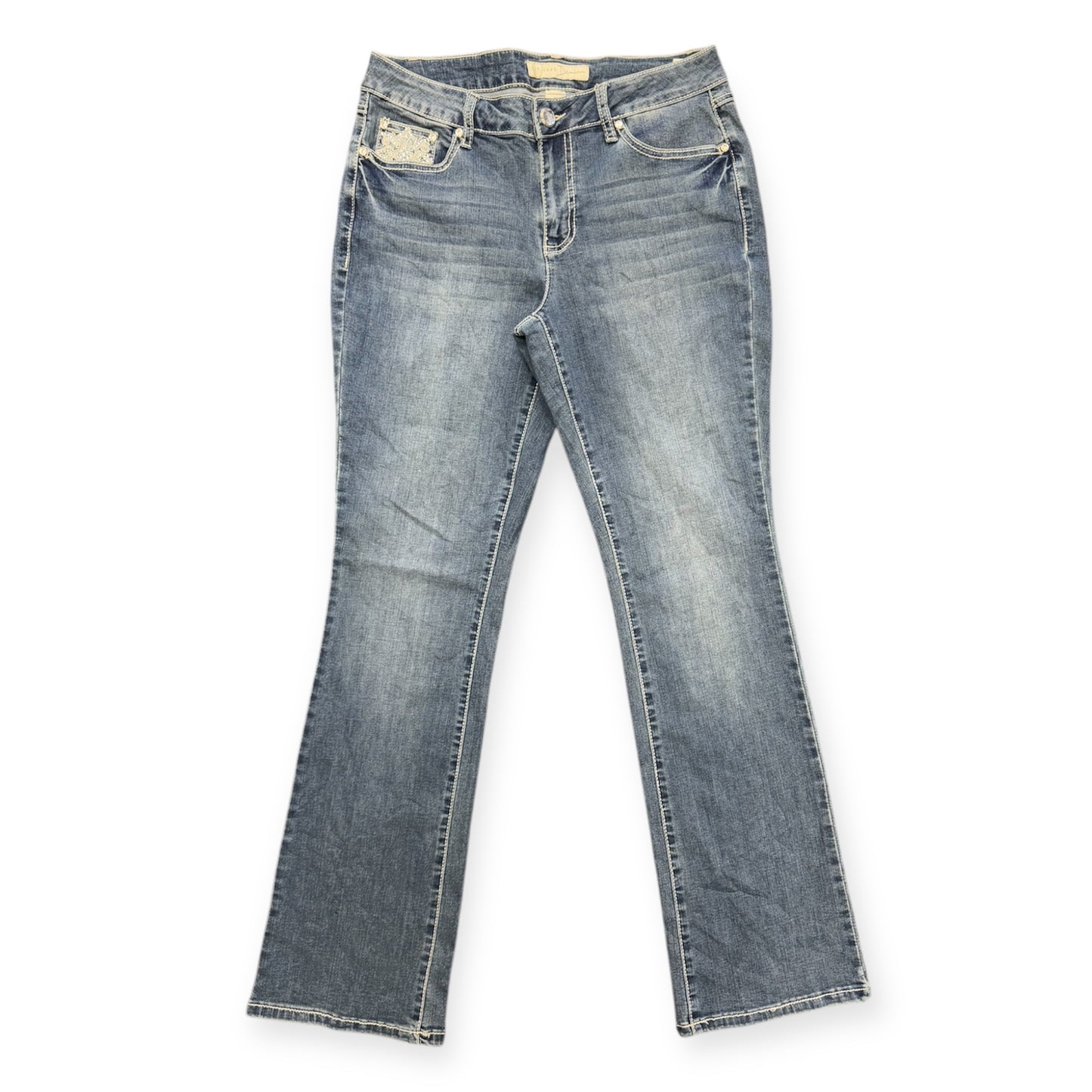 Vintage Flared Pearl Women Denim