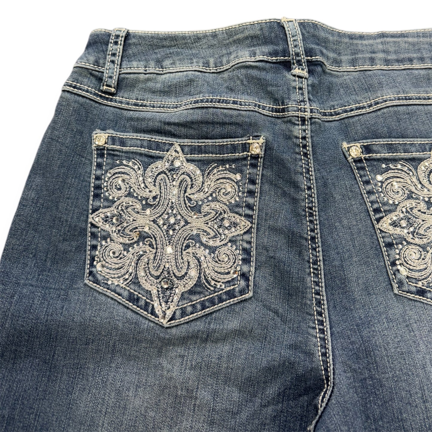 Vintage Flared Pearl Women Denim