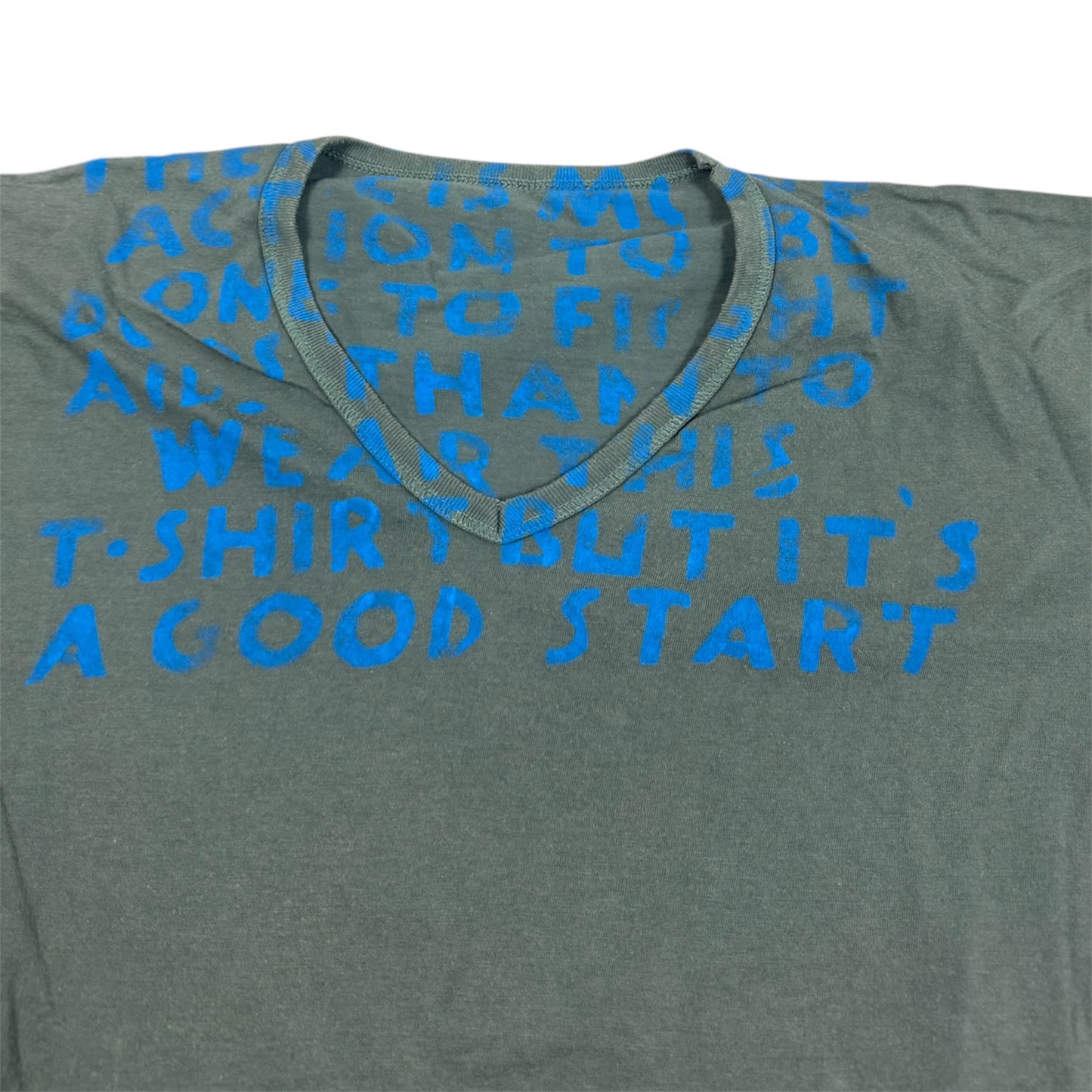 Maison Martin Margiela V-Neck T-Shirt Green/Blue